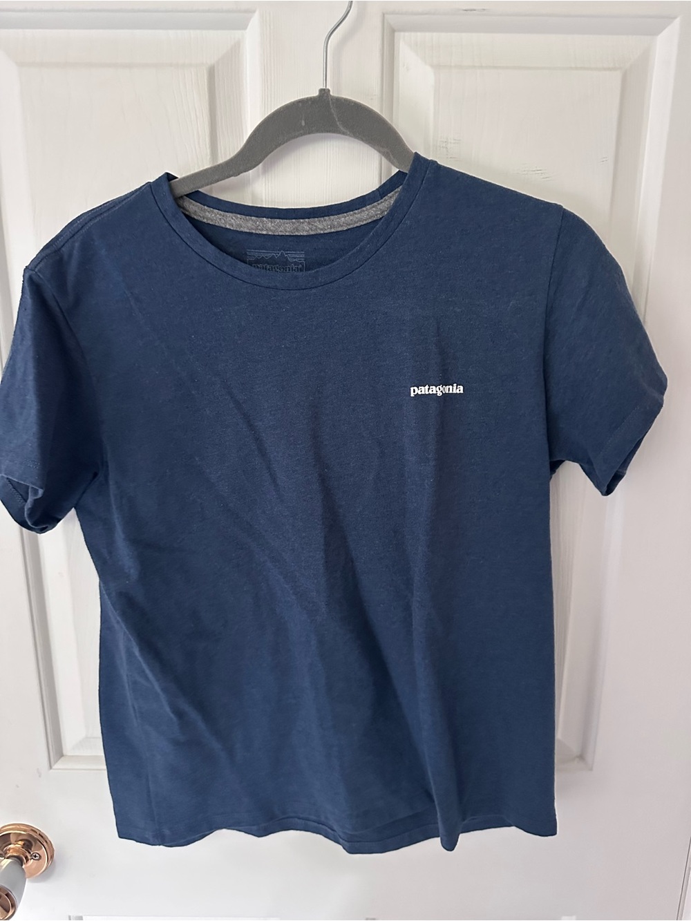 Patagonia Dark Navy Crew Tee with Light Gray Logo